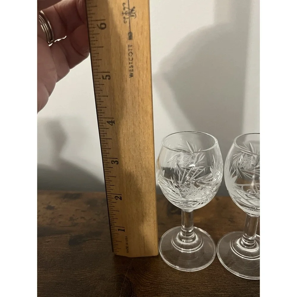 Joska Kristall Likörgläser Schleuderstern Cut Crystal Liqueur Glasses Set of‎ 6